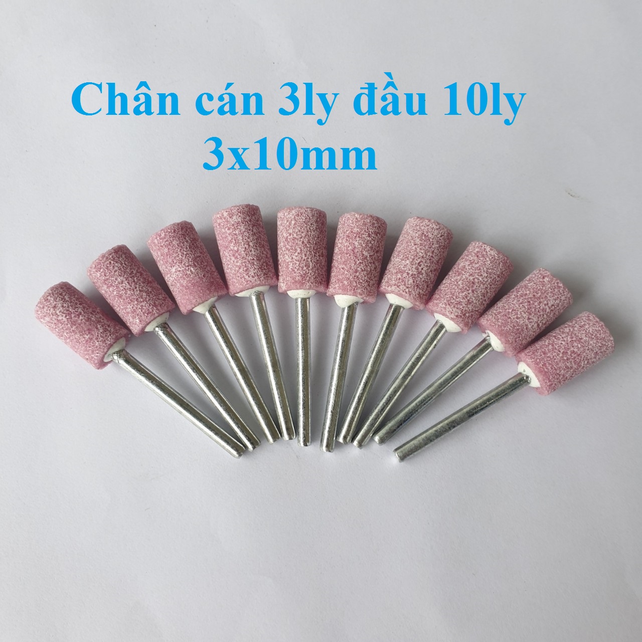 đá mài hình trụ 3x10mm dùng cho máy mài khắc pin mini -10 Mũi đá mài mini 3ly