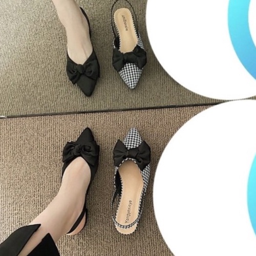 Zinin3456- Sandal/ dép nữ mũi nhọn nơ lụa- hottrend