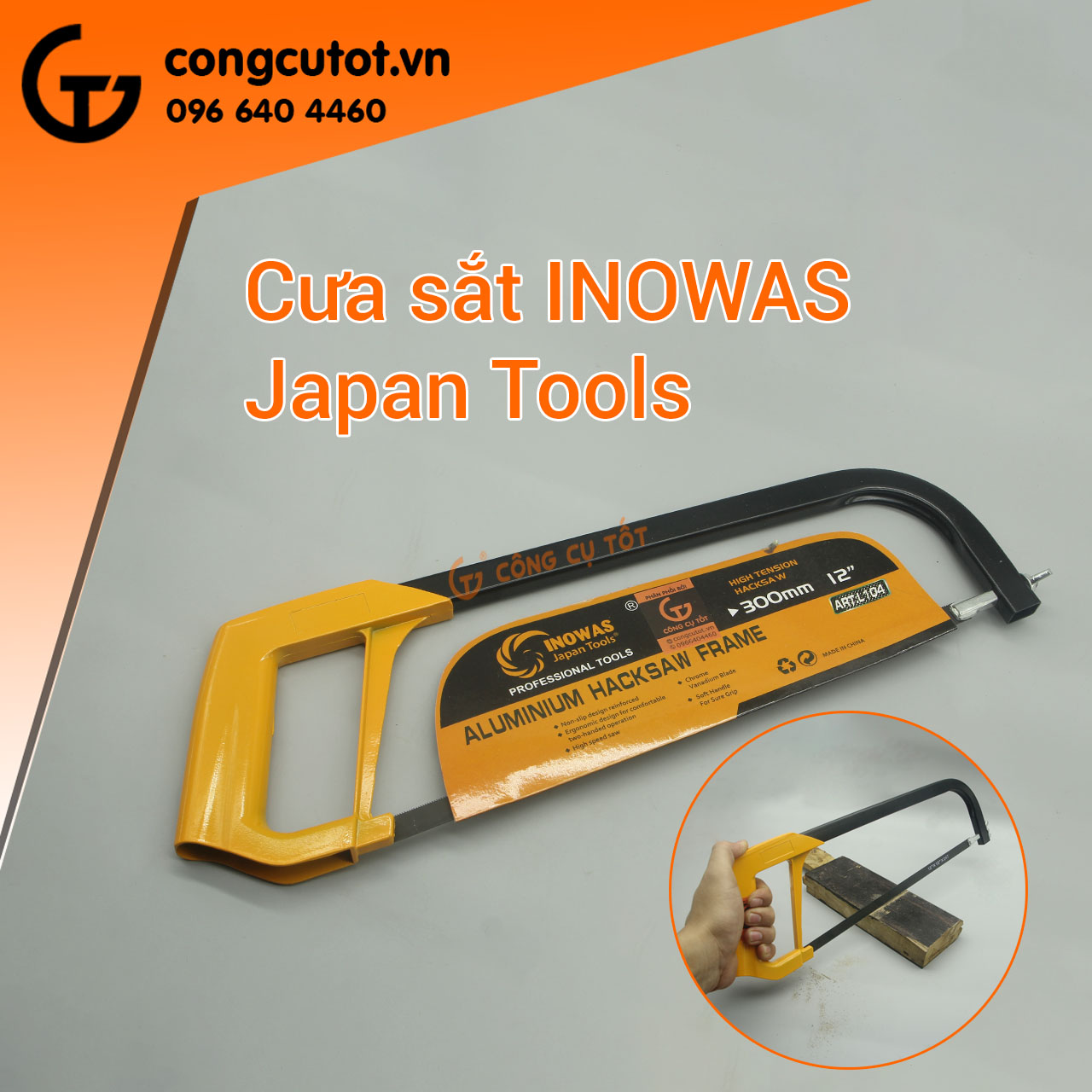 Cưa sắt cầm tay Inowas và Asaki có lưỡi đi kèm