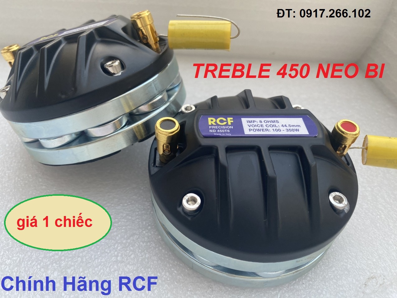 Loa trebl kèn neo bi 450 rcf nắp nhôm nhập khẩu côn 44.4mm từ 80 - giá 1 chiếc siêu trép