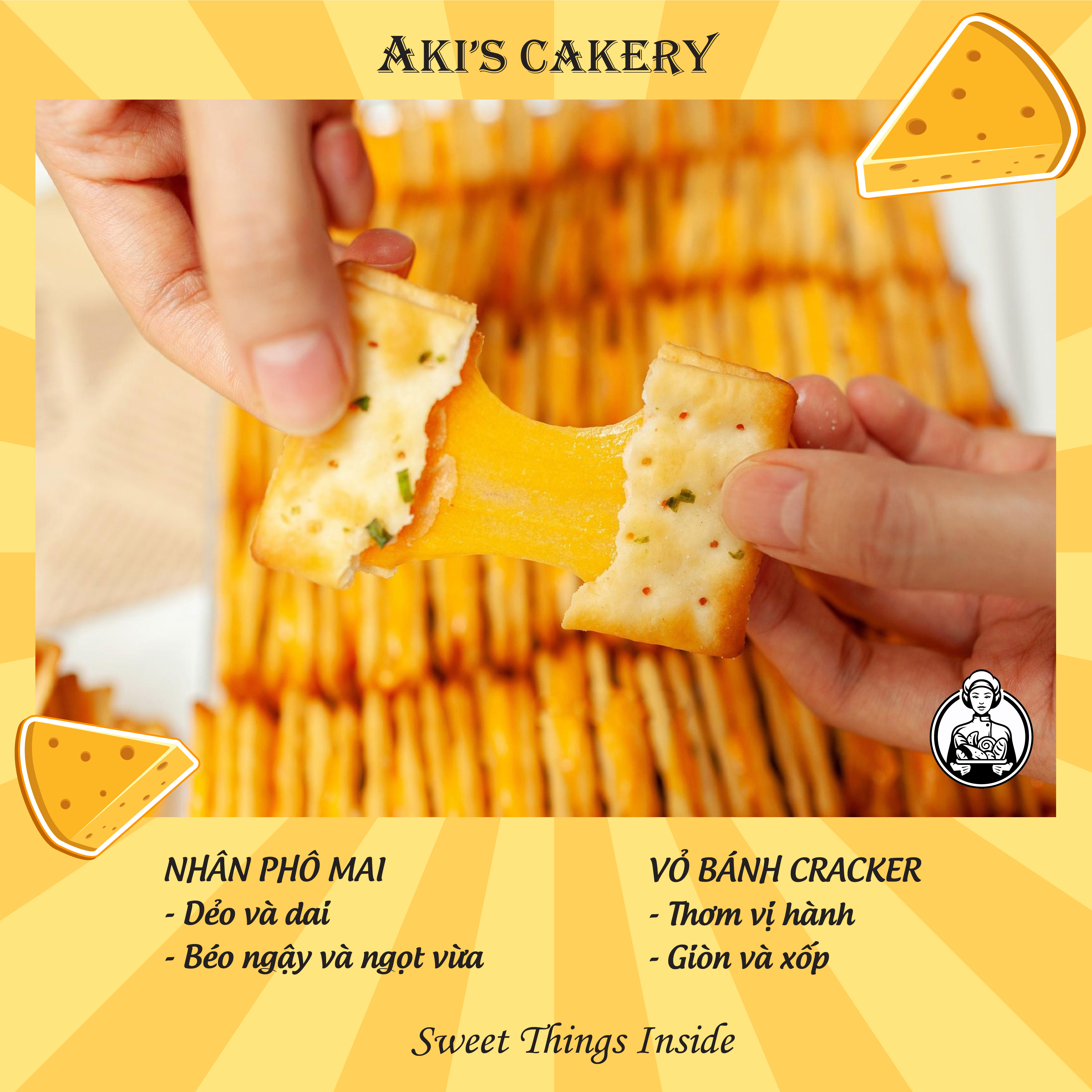 Bánh quy hành phô mai dẻo | Bánh hành phô mai Đài Loan - Aki's Cakery