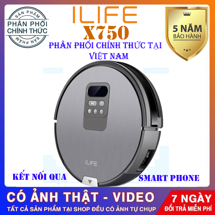 [Trả góp 0%]Robot hút bụilau thông minh ILIFE X750 MỚI NHẤT 2020máy hút bụi lau nhà tự động kết nối qua điện thoại điều khiển từ xa tự động lau chàu dọn dẹp nhà cửa-BẢO HÀNH 5 NĂM