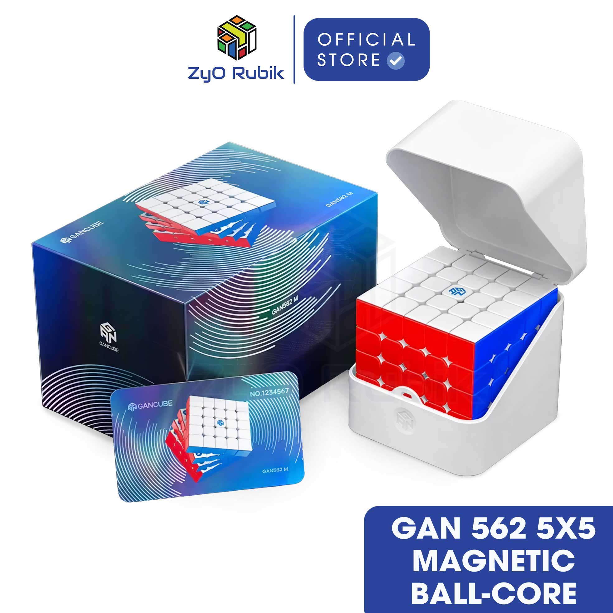Rubik gan 562 magnetic frosted/ uv coated - rubik 5x5 gan 562 magnetic, ball core 2024 - đồ chơi phát triển trí tuệ - zyo rubik