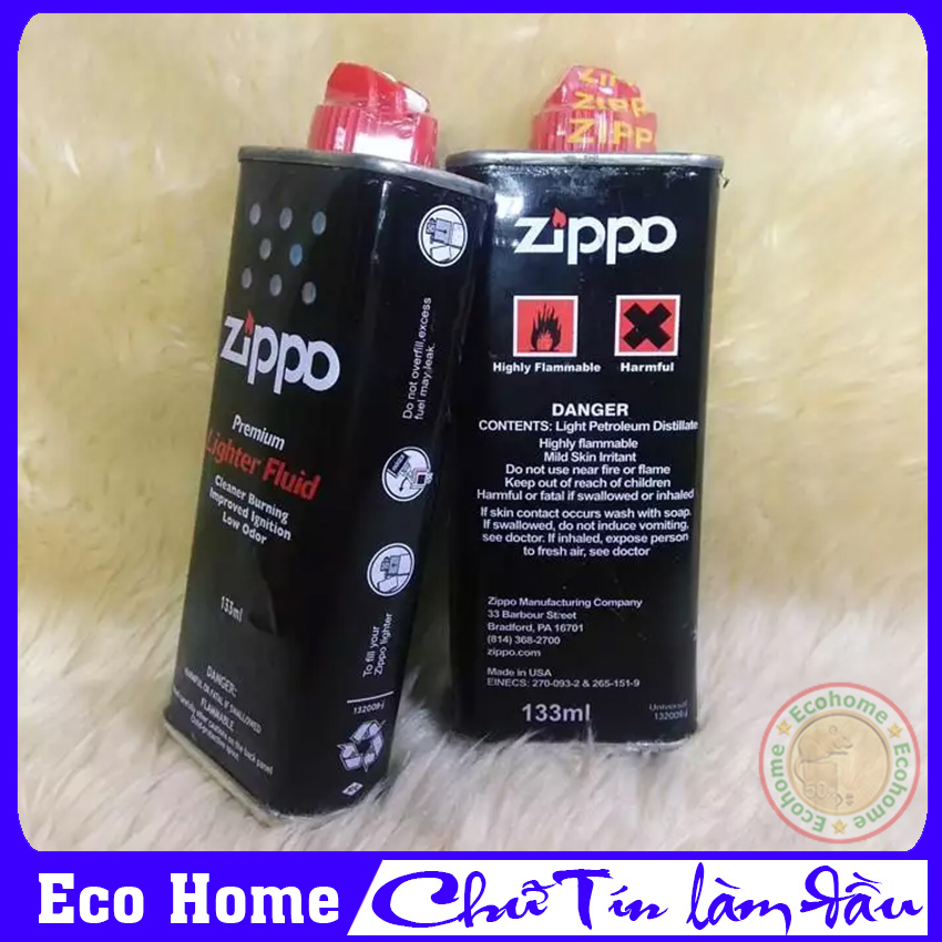 Chai xăng thơm Zippo 133ml, Xăng hộp quẹt bật lửa Zippo, Xăng zipo - Bảo hành 1 đổi 1 trong vòng 7 ngày tại Eco Home