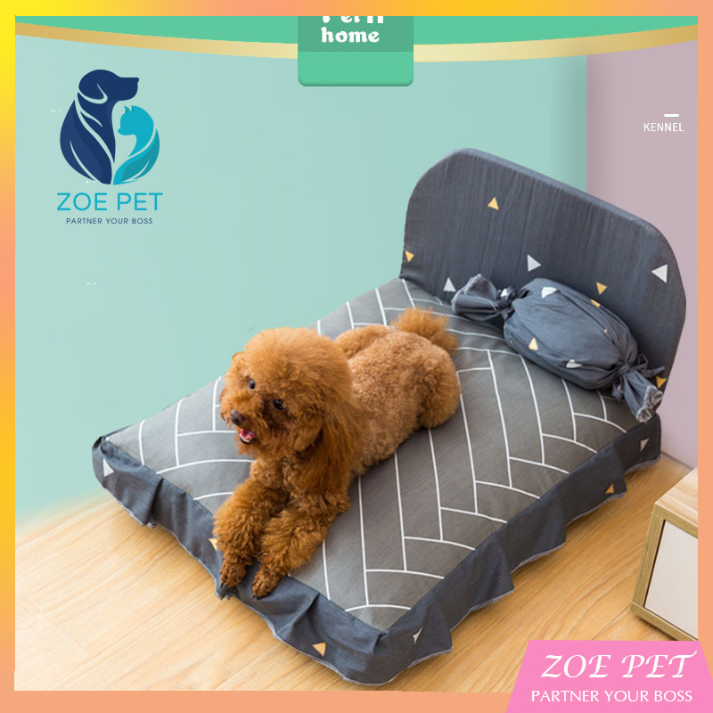 Giường nệm cho chó mèo êm ái tặng kèm thêm gối ôm, có thể giặt dễ dàng
