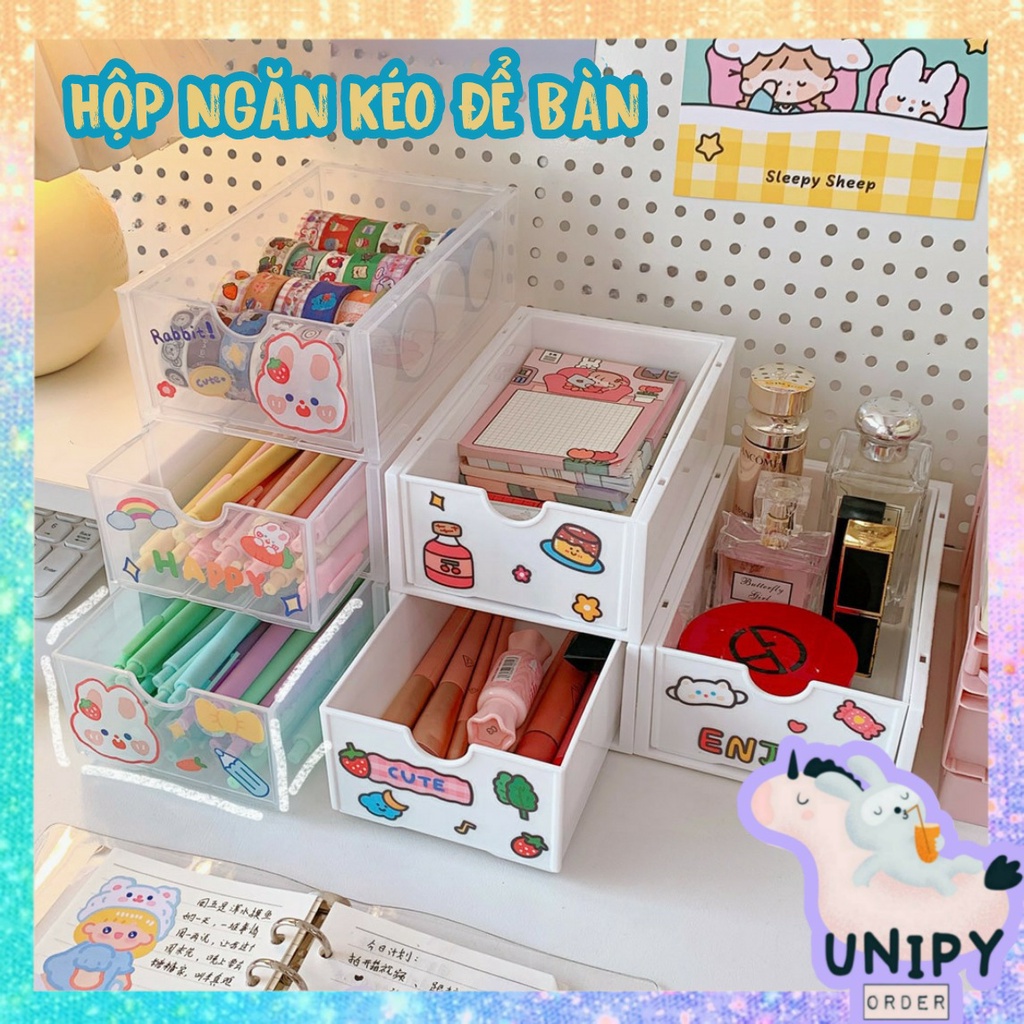 Hộp nhựa ngăn kéo mini để bàn | đựng mỹ phẩm phụ kiện linh tinh