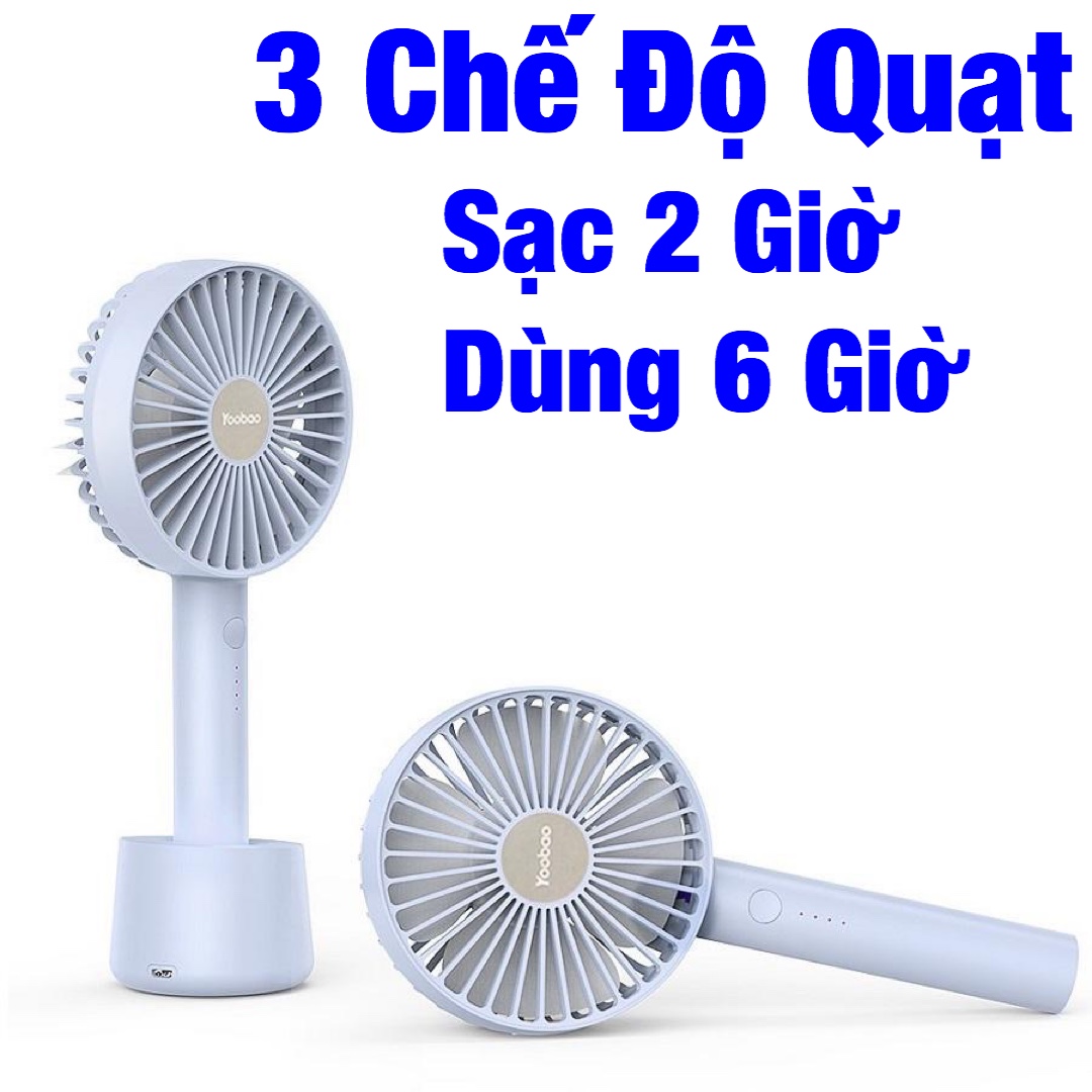 QUẠT MINI FAN CẦM TAY 3 CHẾ ĐỘ QUẠT SIÊU MÁT - TẶNG ĐẾ QUẠT ĐẶT TRÊN BÀN + TẶNG DÂY CÁP SẠC NHANH + SẴN PIN - MẪU MỚI 2020