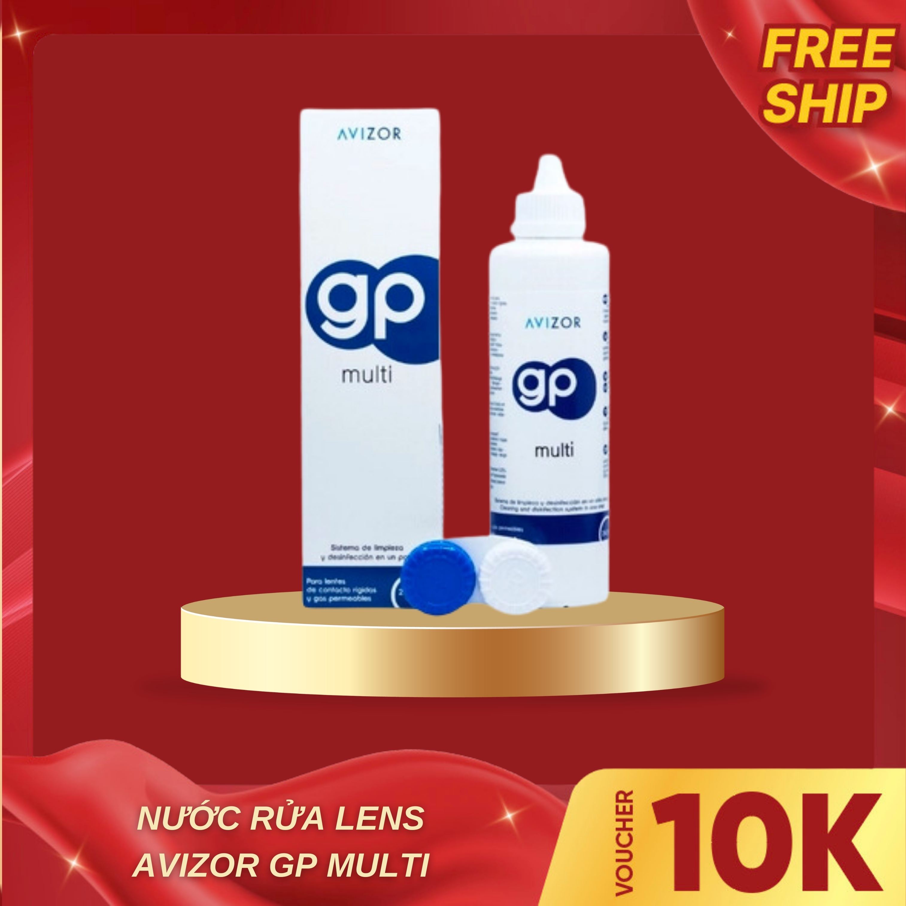 Nước ngâm rửa kính áp tròng cứng Avizor GP Multi (240ml), nước ngâm lens cứng ortho K- Lens Optic