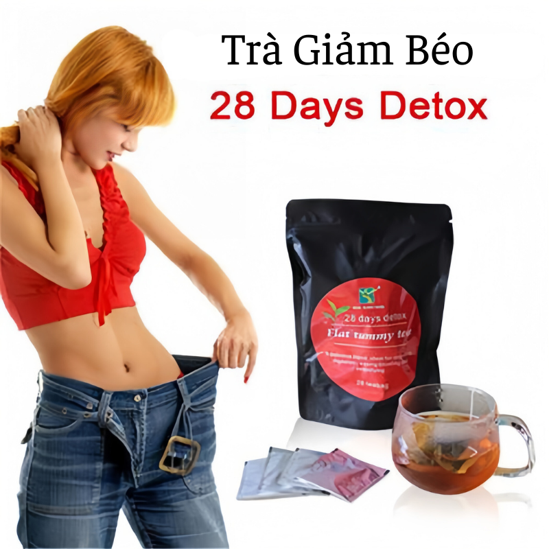 Trà giảm béo 28 days detox hỗ trợ giảm cân, đốt cháy mỡ thừa, chống lão hoá, làm đẹp da và cơ thể