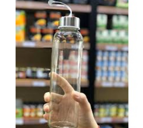 Bình thủy tinh 500ml có dây xách