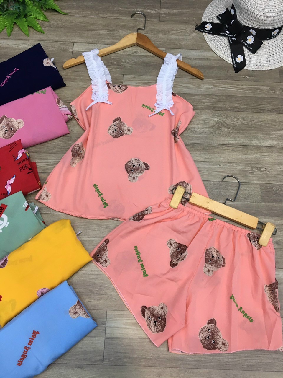 Bộ 2 dây bèo có chun co giãn họa tiết cute dễ thương vải lụa hàn siêu mát