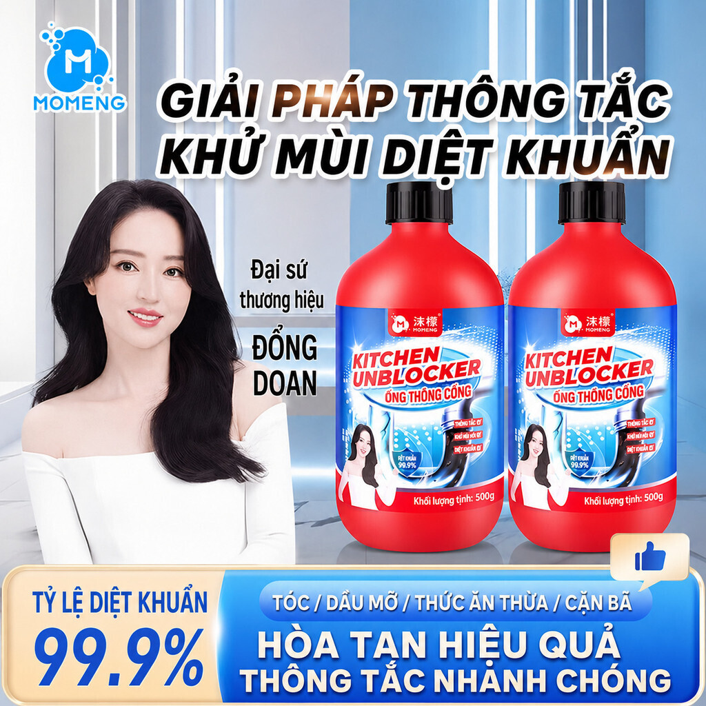 MOMENG Chất tẩy rửa cống Chất tẩy rửa cống siêu mạnh Dung dịch làm sạch cống Chất tẩy rửa cống Cống bồn rửa và nhà vệ sinh Chất tẩy rửa bồn rửa bị tắc