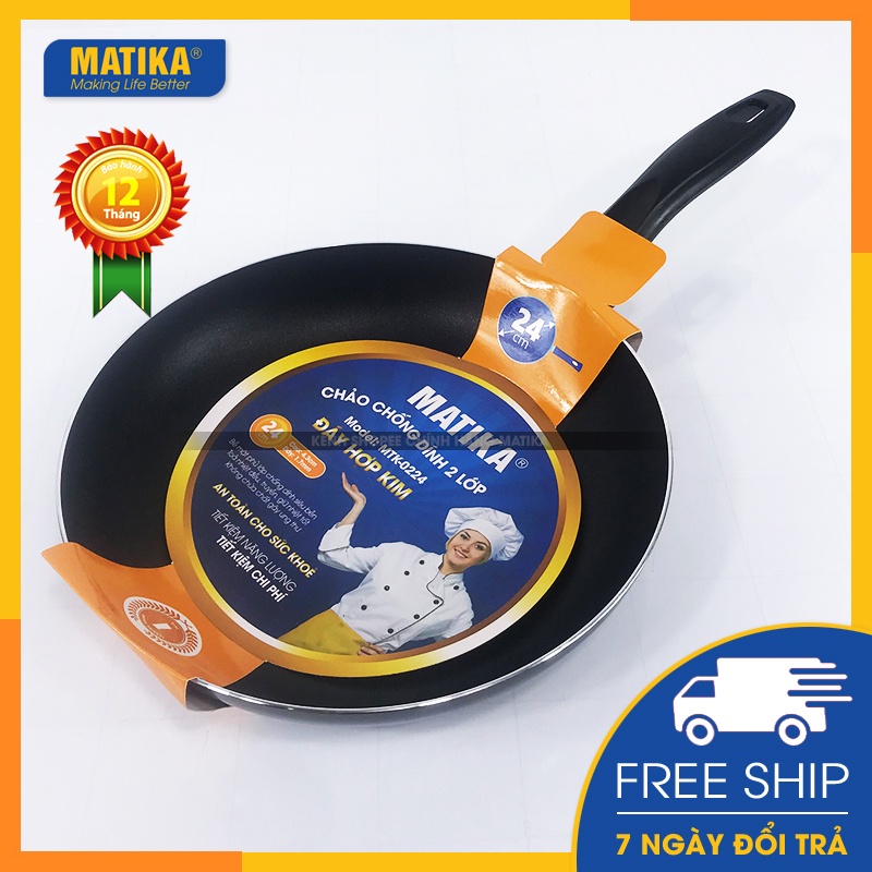Chảo chống dính matika size 24cm mtk-0224