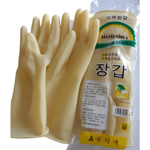 Găng Tay Cao Su Cầu Vồng Siêu Dai Siêu Bền Đẹp, Găng Tay Cao Su Tự Nhiên, Không Ảnh Hưởng Đến Da Tay