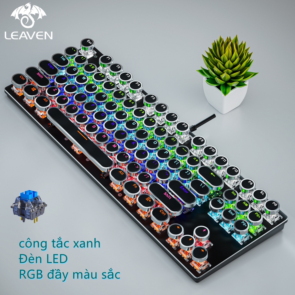 Bàn phím cơ rgb led K550 LEAVEN Giao hàng 24 giờ 87 phím Bàn phím máy tính