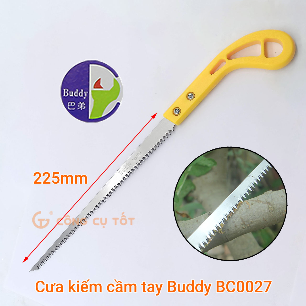Cưa gỗ cầm tay cán nhựa Buddy C0027 225mm