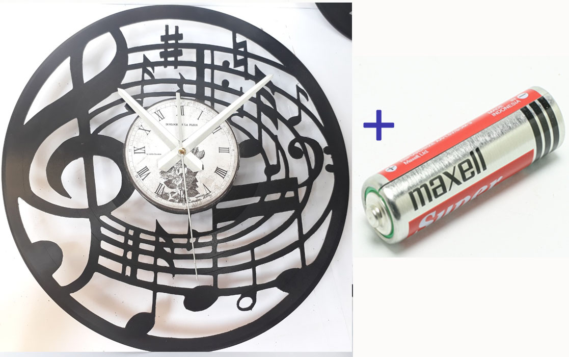 [HCM]đồng hồ treo tường bẳng đĩa than hình nốt nhạc  tặng pin đồng hồ