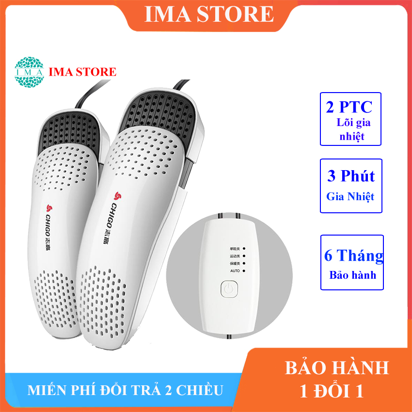 Máy sấy giày chi go zg-hx02 lõi kép làm nóng giúp sấy giày nhanh khô phù hợp với mọi kích cỡ giày.