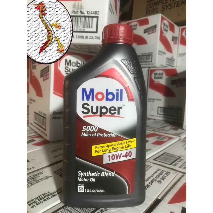 Nhớt xe tay ga mobil super 5000 10w40 946ml, nhớt xe ga mobil super 5000 5w30 946ml chuẩn mỹ