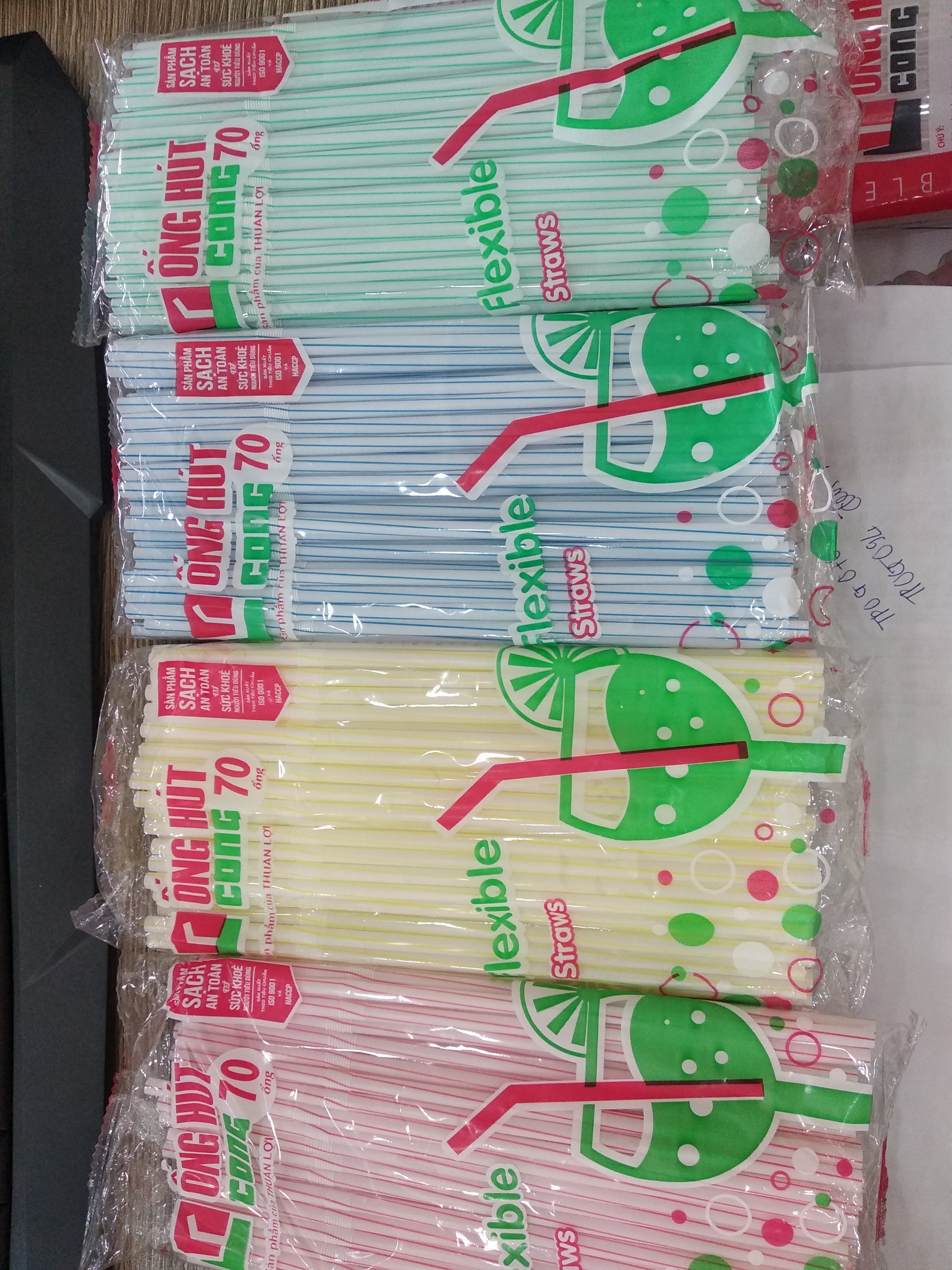 Set 5 gói cong màu phi 5