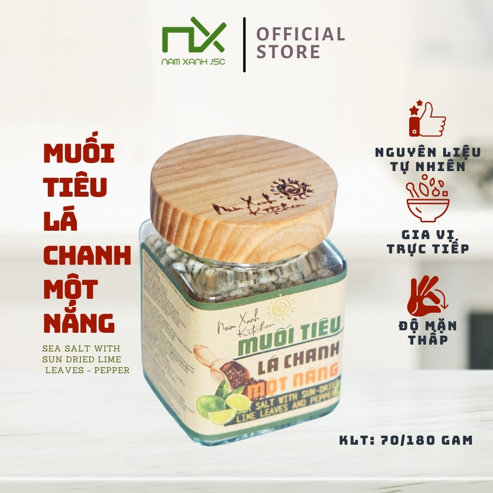 Muối Tiêu Lá Chanh Một Nắng 90g (200g)/ Sea Salt With Sun And Dried Lime Leaves And Peppers 90g (200g)