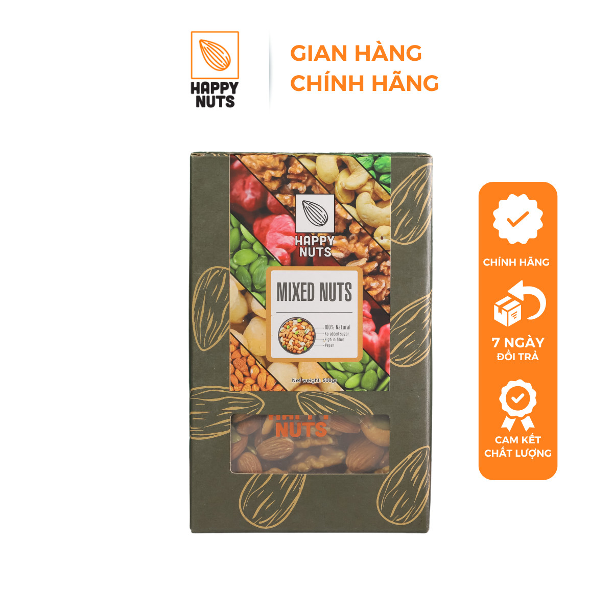 Hạt ngũ vị mix 5 loại hạt nhập khẩu happy nuts 500gr