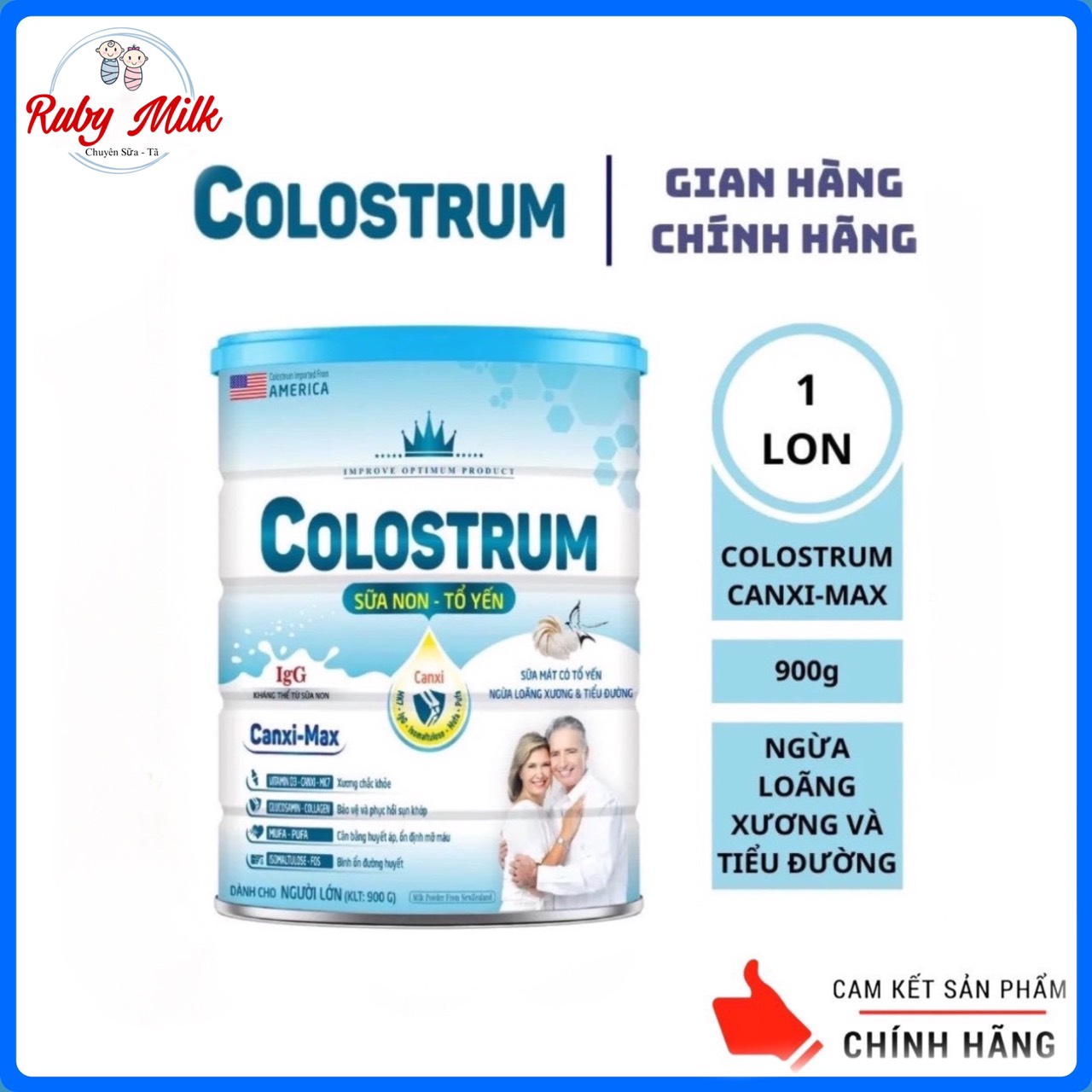 DATE 4.2025 SỮA BỘT COLOSTRUM CANXI MAX LON 900G - SỮA NON TỔ YẾN
