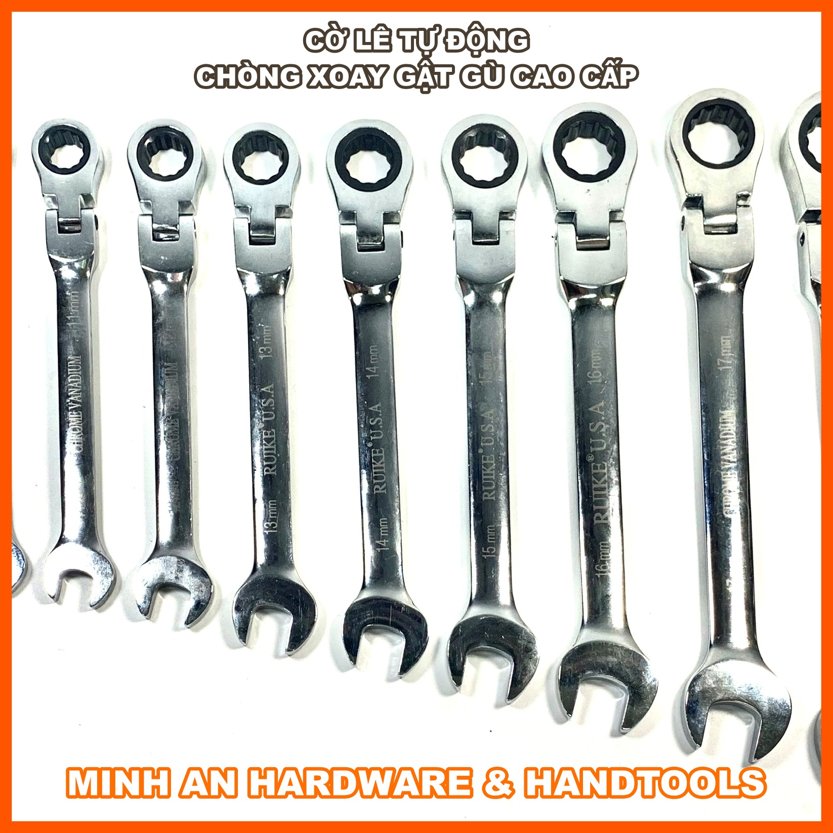 Cờ lê tự động - chòng xoay tự động lắc 8,9,10,11,12,13,14,15,16,17,18,19mm, cờ lê đảo chiều - chòng xoay đảo chiều chất lượng cao, chòng xoay gật gù