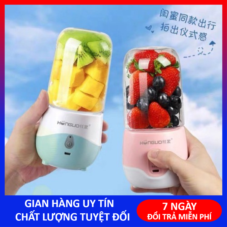 Máy xay sinh tố mini cầm tay Honguo 300ML sạc tích điện pin 1200mAh, đa chức năng- Bảo hành 1 năm