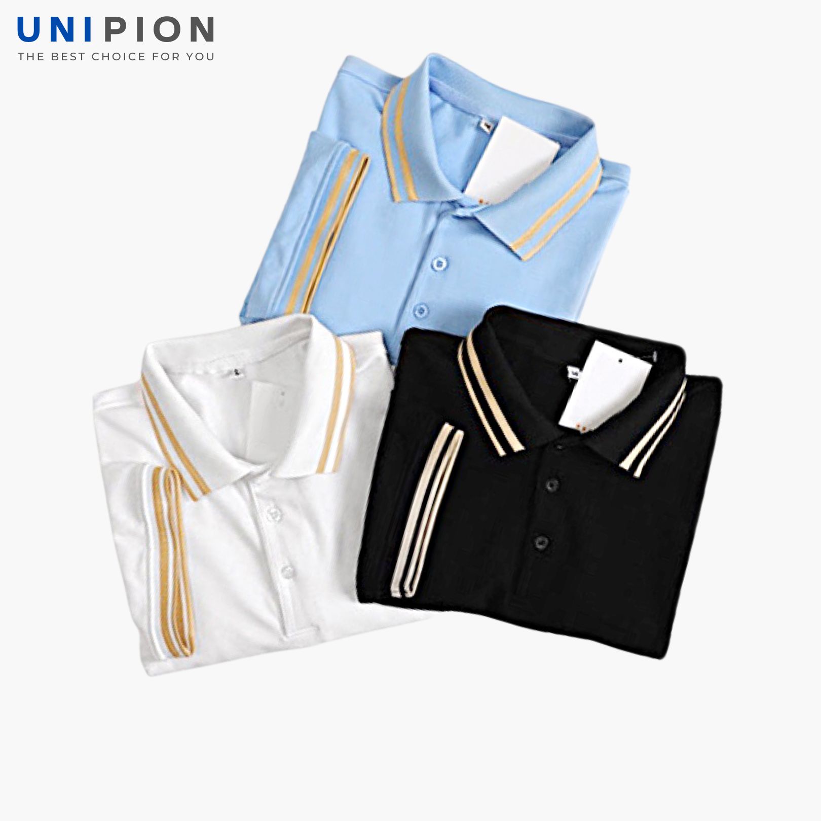 Áo Thun Nam có cổ, Áo Polo Nam Unipion BONE chất vải cá sấu Cotton cao cấp kèm hộp sang trọng AT106