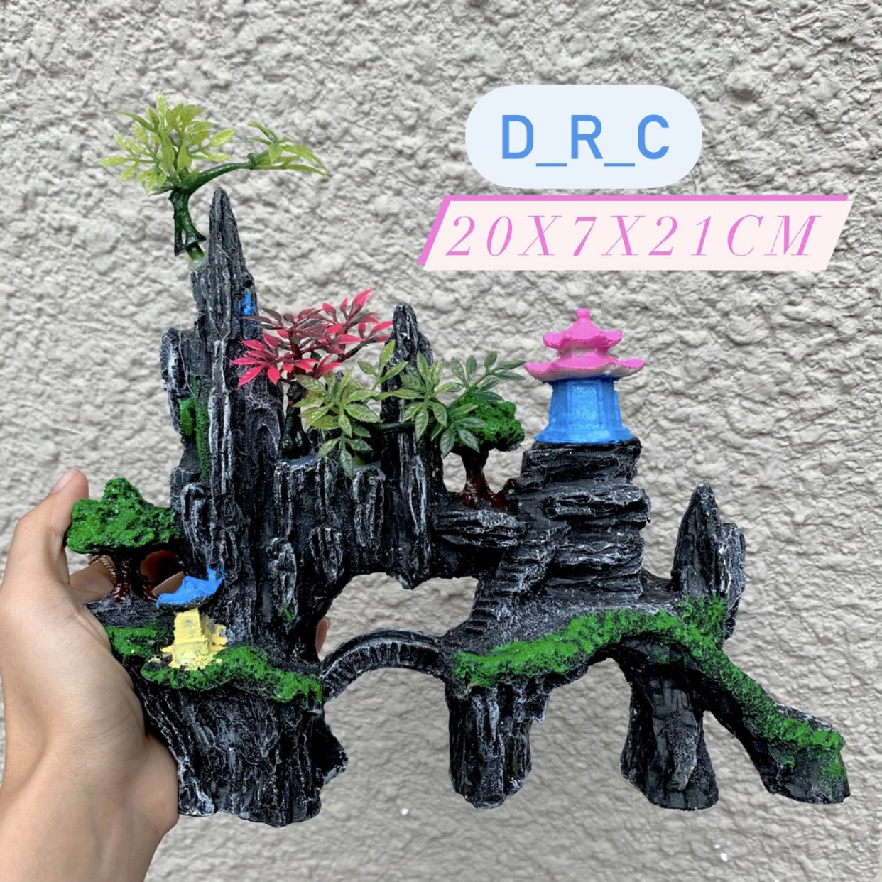 [MS 21] Núi Trung Bắt Cầu Tháp Tím/Đỏ Trang Trí Hòn Non Bộ, Sân Vườn...