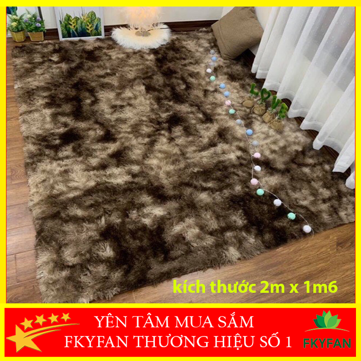 thảm trải sàn cao cấp 1m6 x 2m, thảm lông trải sàn phòng khách, phòng ngủ, thảm lông mền mịn