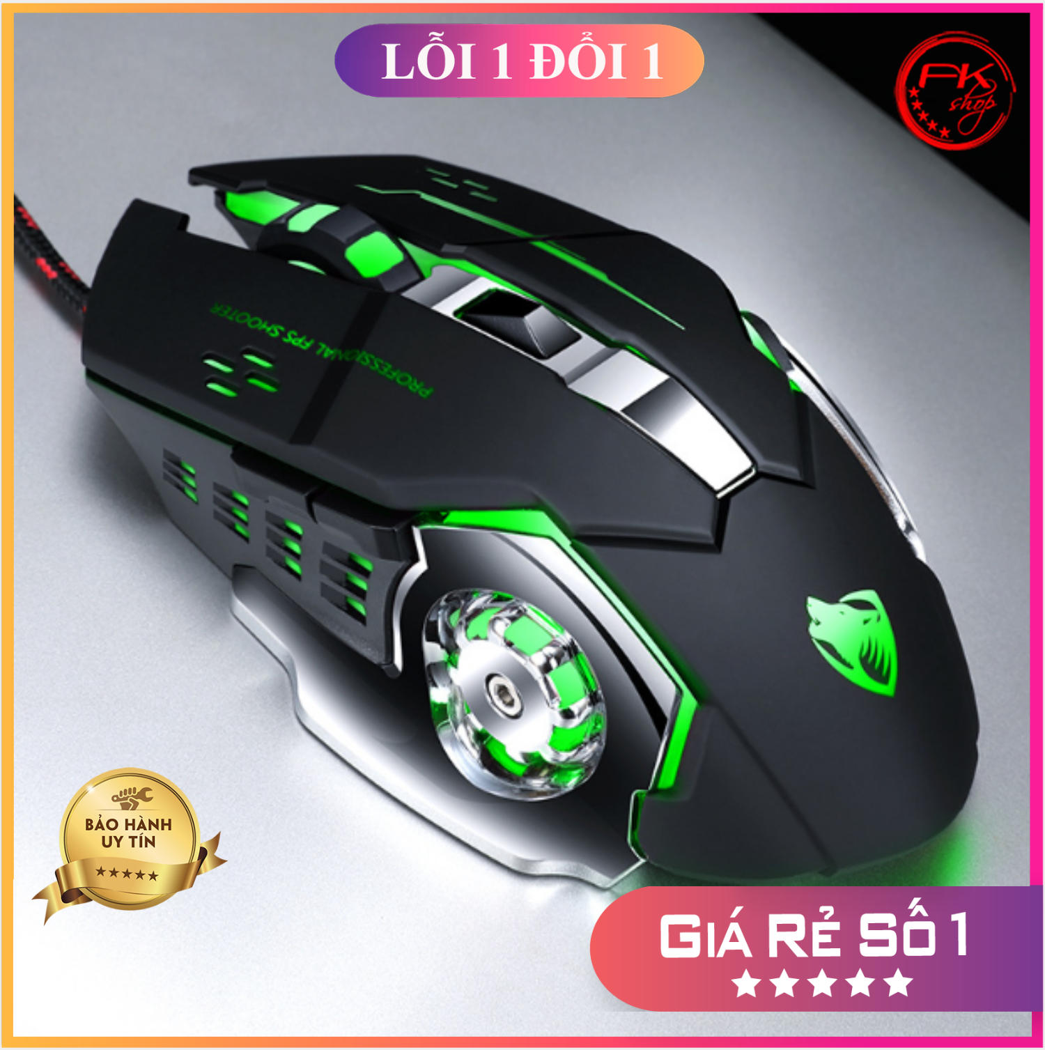 Chuột máy tính có dây V6, 3200DPI, đèn LED, Chuột 6 nút . Chuột quang chơi game cho máy tính xách tay Máy tính để bàn