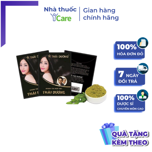 Nhuộm tóc dược liệu thái dương hộp 5 gói- nhuộm tóc dược liệu không hóa chất , không chất bảo quản - icare