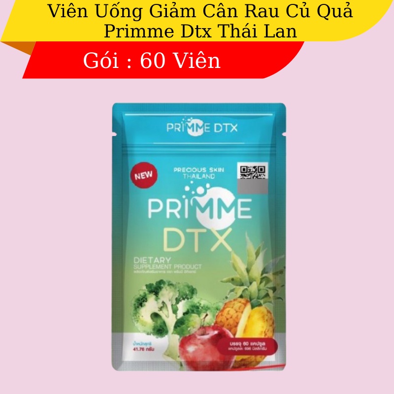 Viên uống giảm cân khử mỡ rau xanh trái cây cho cơ địa khó - Detox Primme Thái Lan