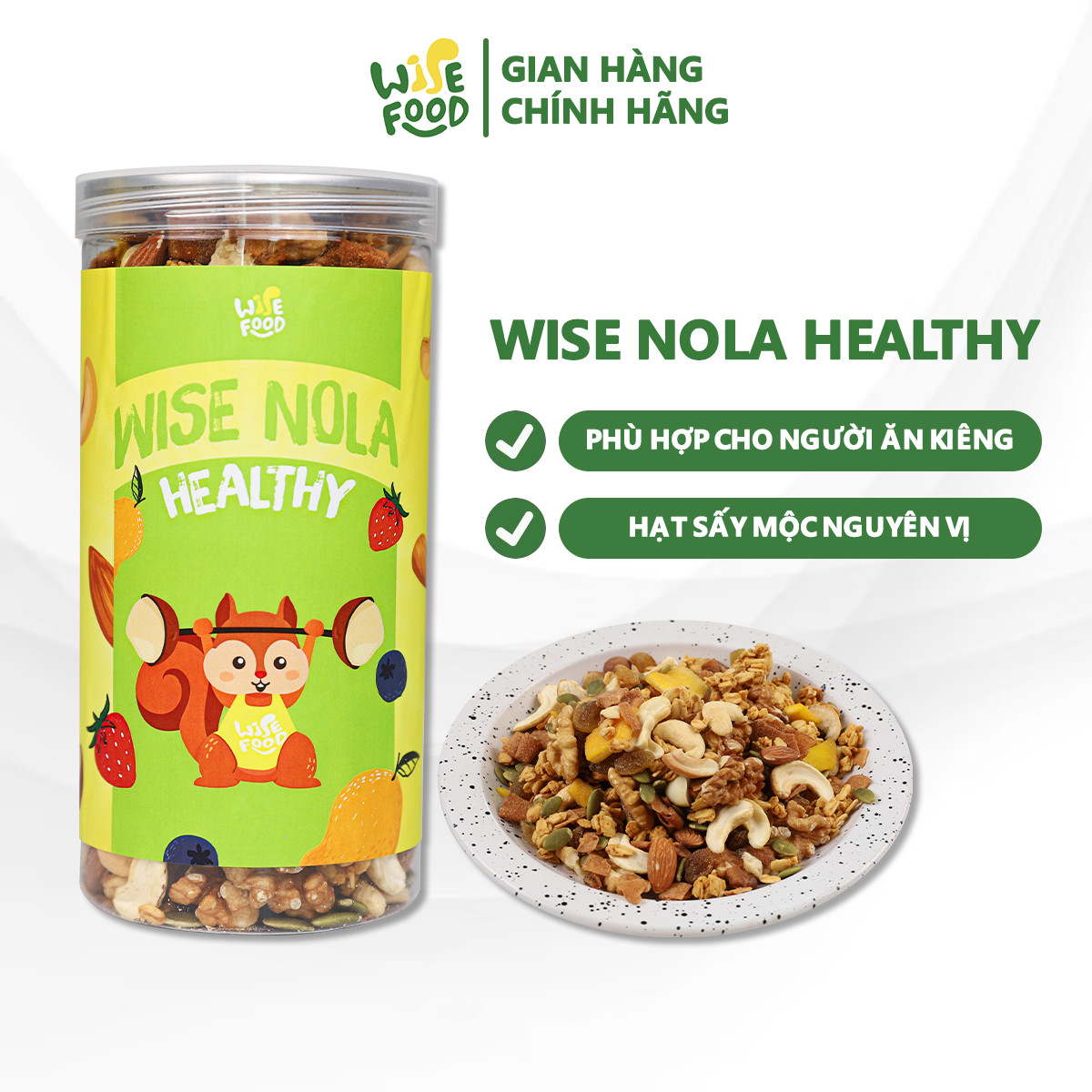 Wise Nola - Granola Healthy Wise Food 500g Phù Hợp Cho Người Ăn Kiêng