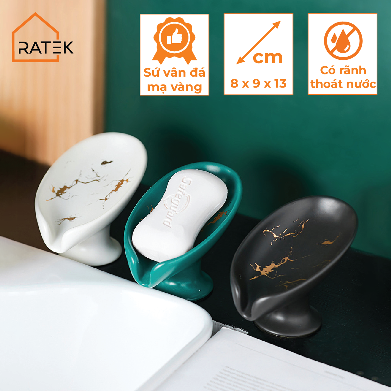 Khay đựng xà bông tắm, giá để xà phòng bằng gốm cao cấp cho Khách Sạn, Nhà hàng
