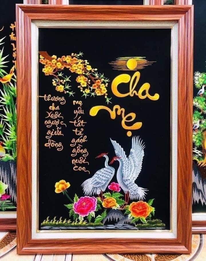 Tranh thêu vi tính thành phẩm hình con hạc( chưa khung)