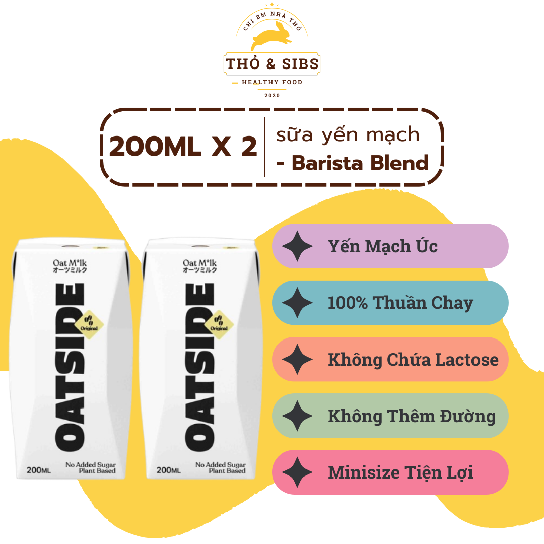 [MỚI]  2 hộp x 200ml Sữa Yến Mạch Oatside 200ml  Barista Oat Milk Indonesia