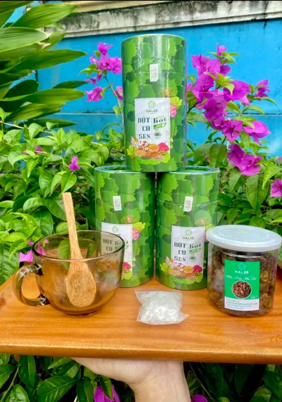 Bột củ sen mix hạt dinh dưỡng ăn kiêng ăn vặt giảm cân dưỡng nhan thương hiệu nalee việt nam tặng ly muỗng trà