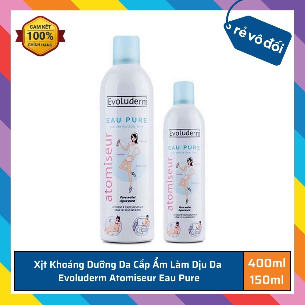 Xịt Khoáng Dưỡng Da Cấp Ẩm Làm Dịu Da Evoluderm Atomiseur Eau Pure - Pháp