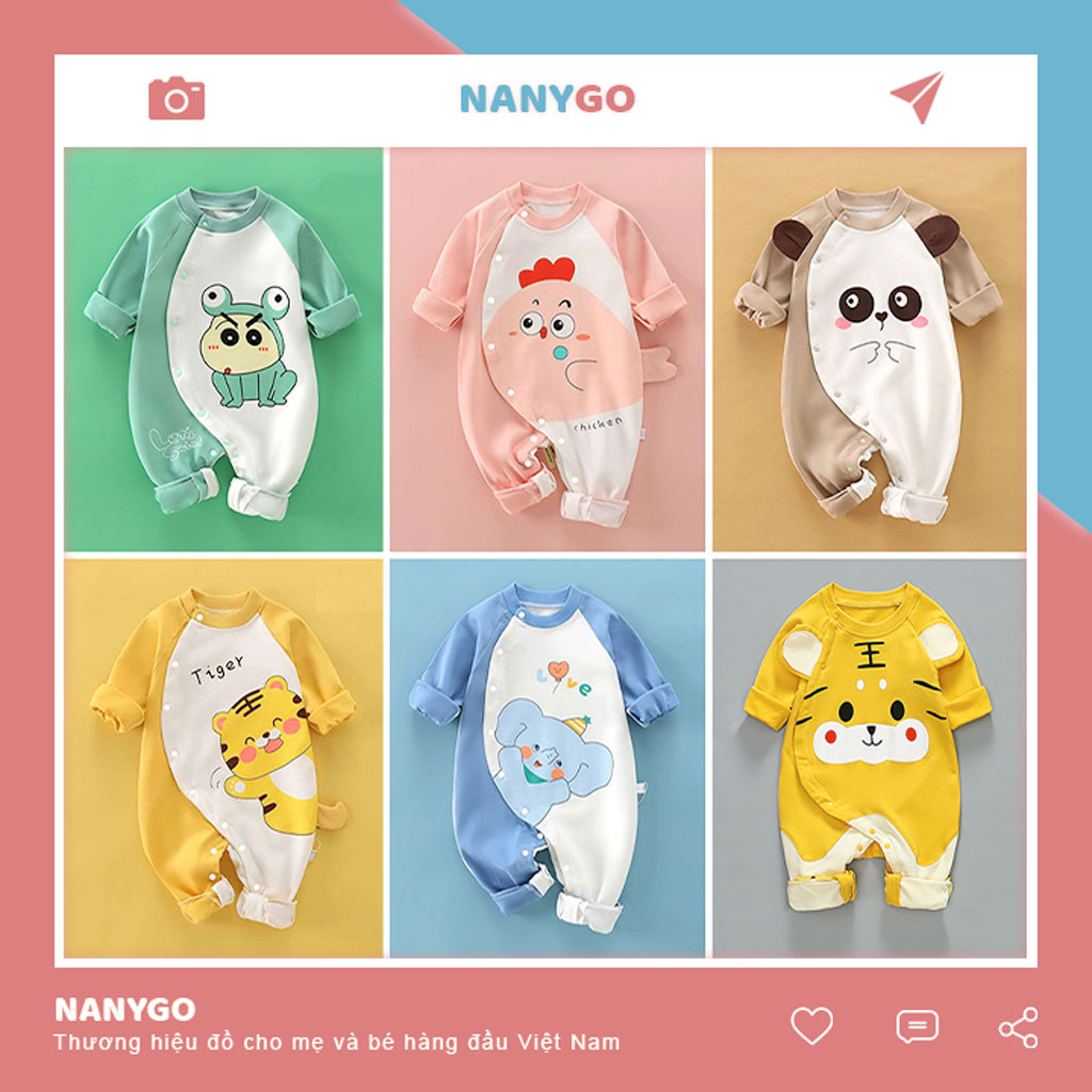 [ Tặng Kèm Mũ ] Quần Áo Trẻ Em Bộ Body Dài Tay Cho Bé Trai Bé Gái Trẻ Sơ Sinh Đến 12kg - [BDD27]