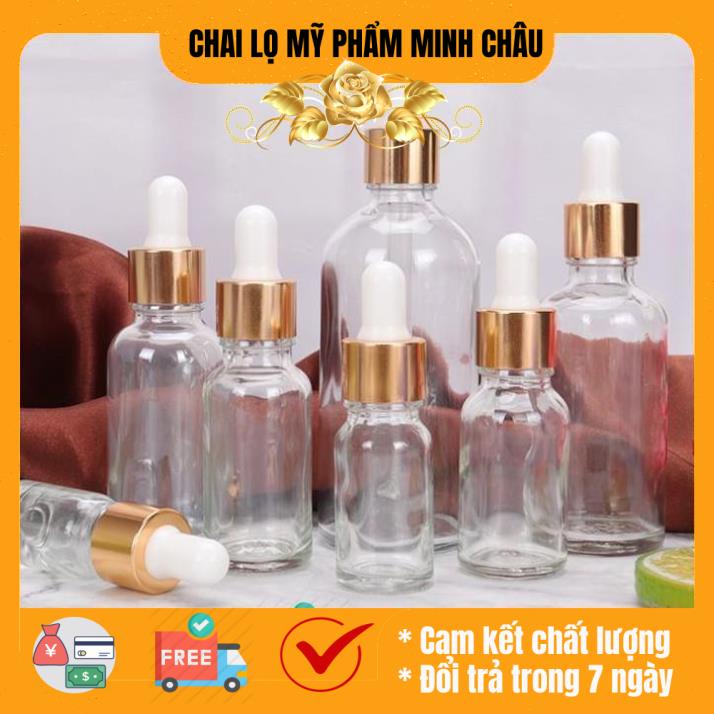 Chai lọ đựng tinh dầu bóp giọt khoen vàng - chai lọ chiết mỹ phẩm