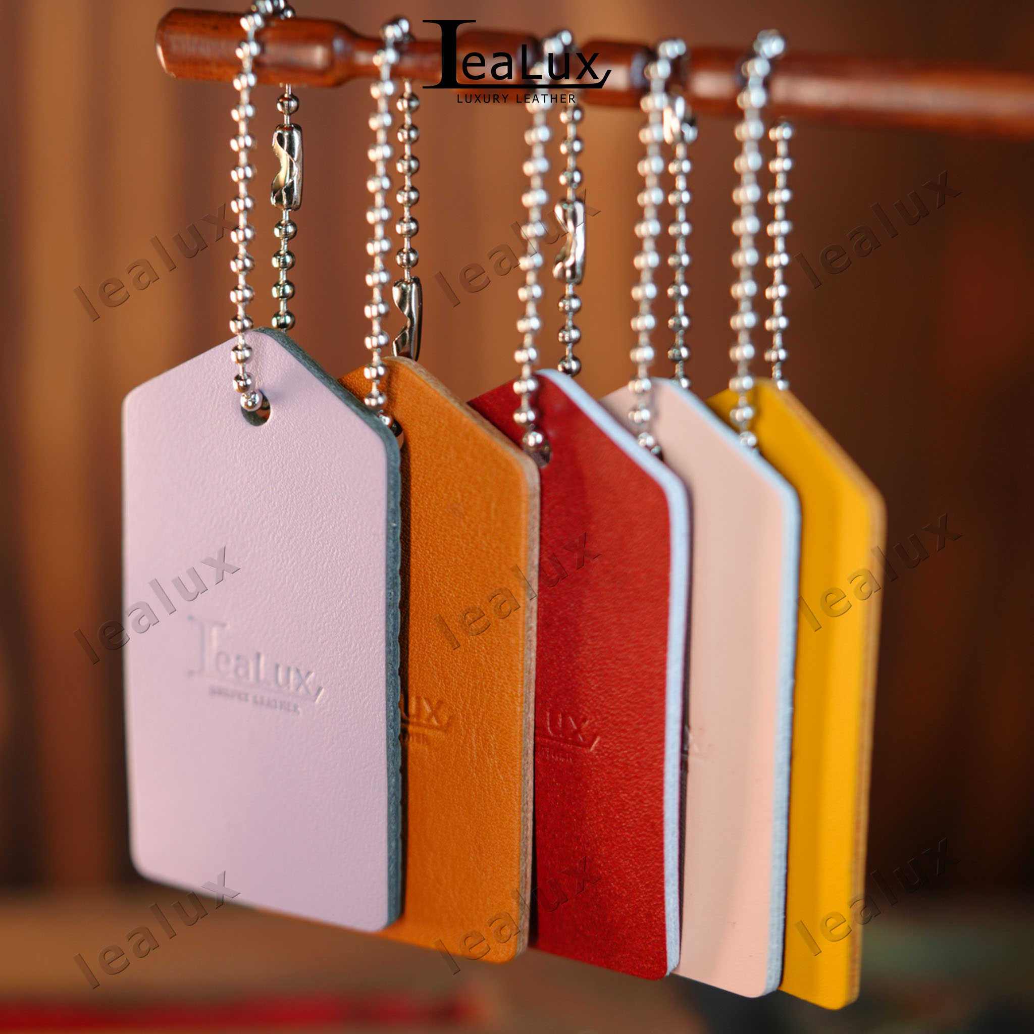 Móc khoá tag da thật lealux keychain tag