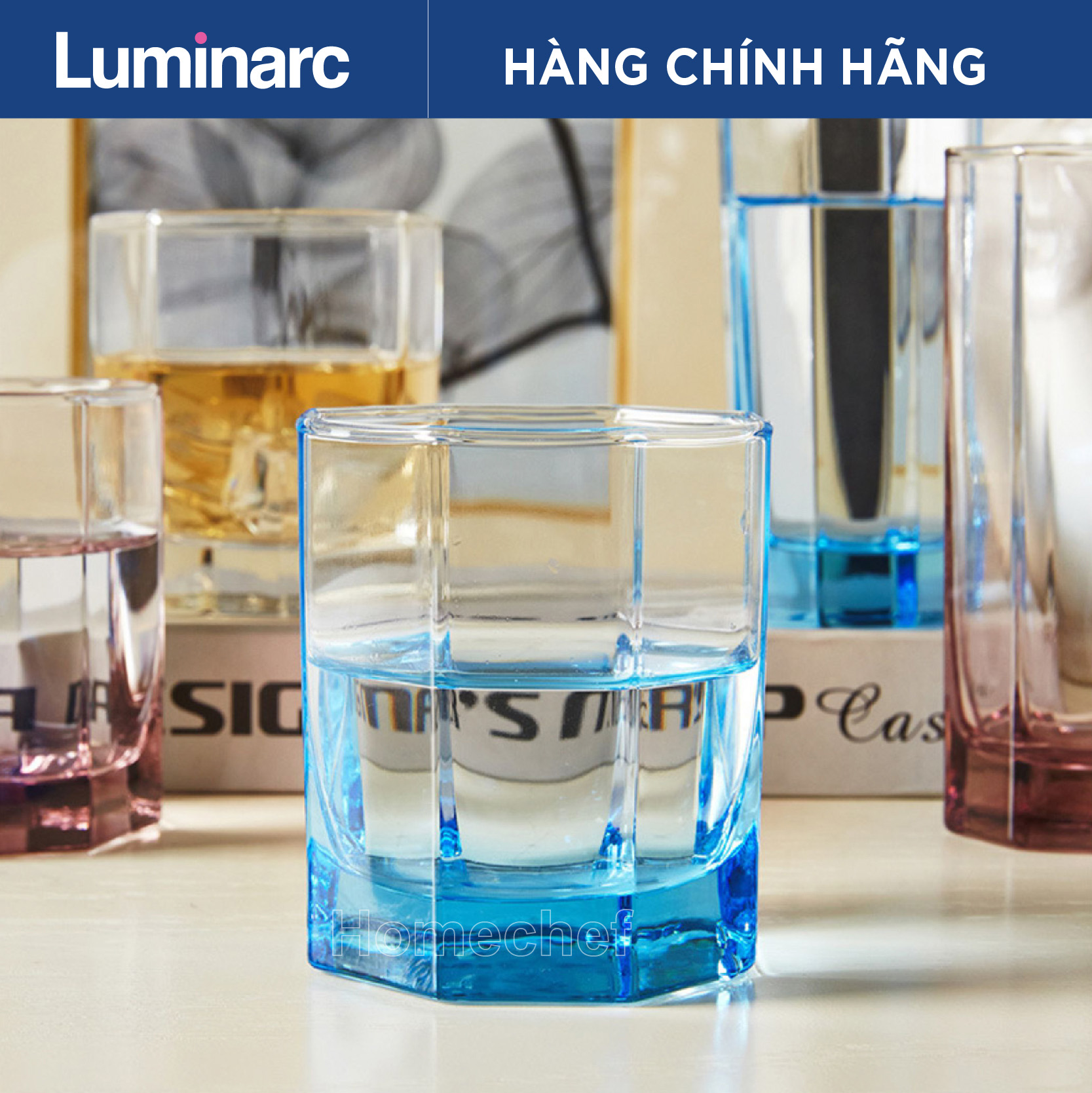Bộ cốc thủy tinh Luminarc Octime Blue 300ml / 280 ml / 320ml J4389 / J7981 / J5850 chất liệu thủy tinh cao cấp, bền đẹp, thiết kế đơn giản mà tinh tế, không hoa văn cầu kì mà vẫn sang trọng- Hàng chính hãng