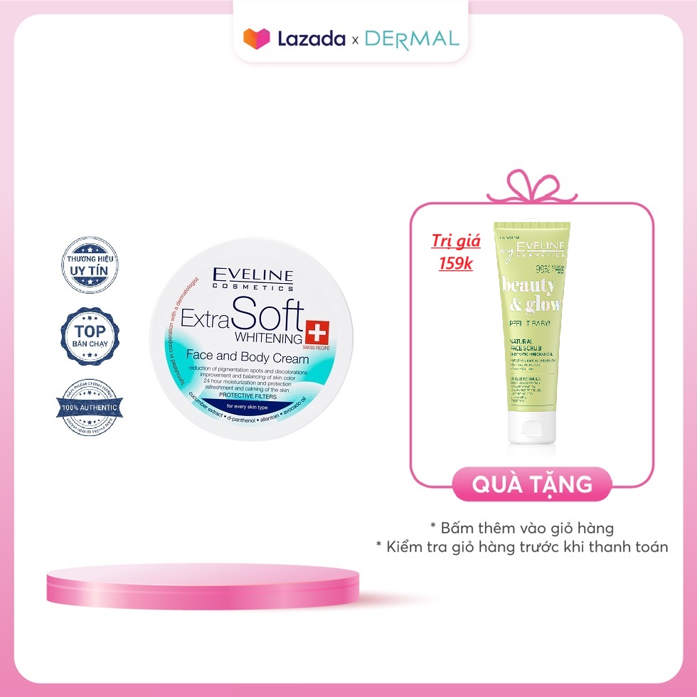 Kem dưỡng Eveline Extra Soft trắng da mặt - toàn thân 200ML