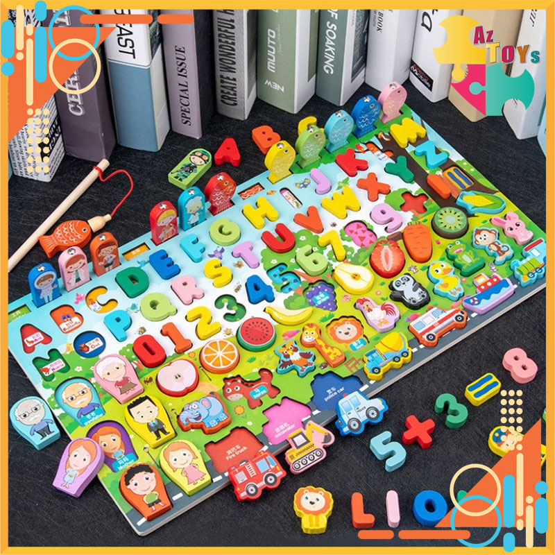 [XẢ KHO] Bảng Câu Cá Đa Năng, Ghép Hình Montessori Giúp Bé Phát Triển Tư Duy Sớm - AZT5248
