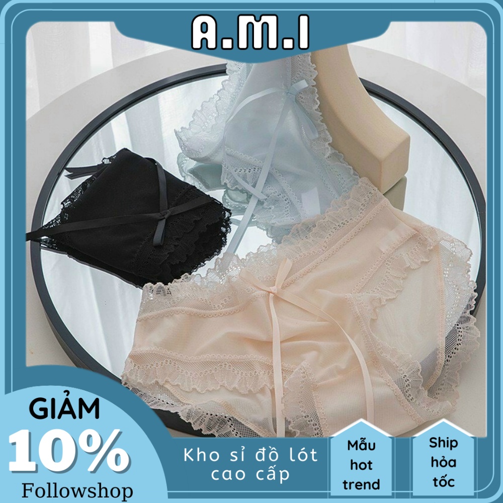 Quần lót voan mềm size lớn , quần lót ren bảng to xinh xắn - Ami chuyên sỉ