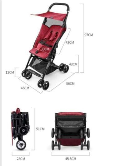 Xe đẩy du lịch cao cấp siêu nhẹ gấp siêu gọn trẻ em seebaby a2