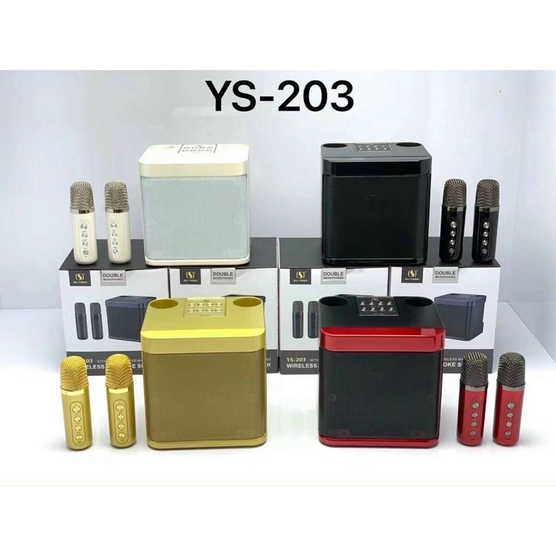 Loa bluetooth karaoke YS-203 tặng kèm 2 micro